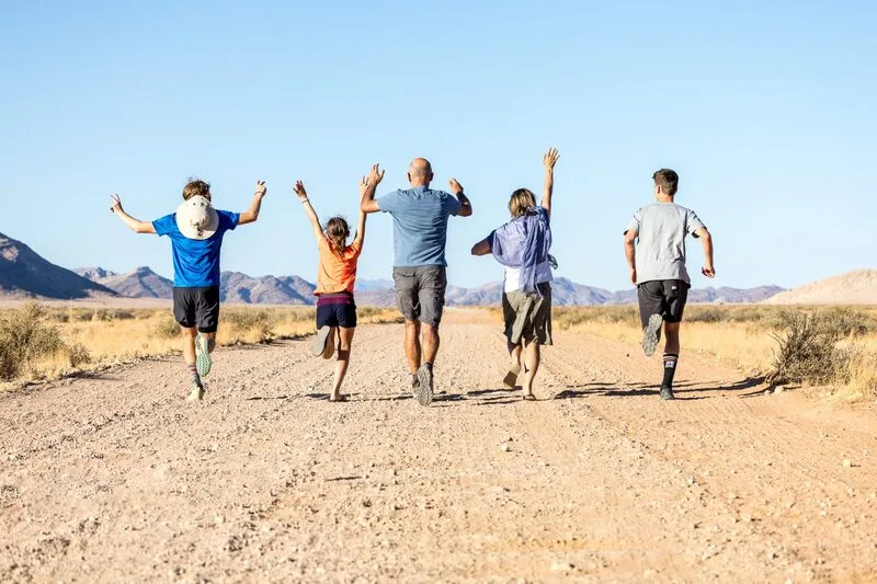 Famille courant en Namibie